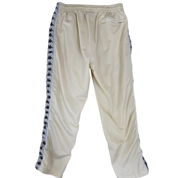 Kappa Logo Track Pants Beige Cream Retro Y2K Streetwear XL - Picture 3 of 8